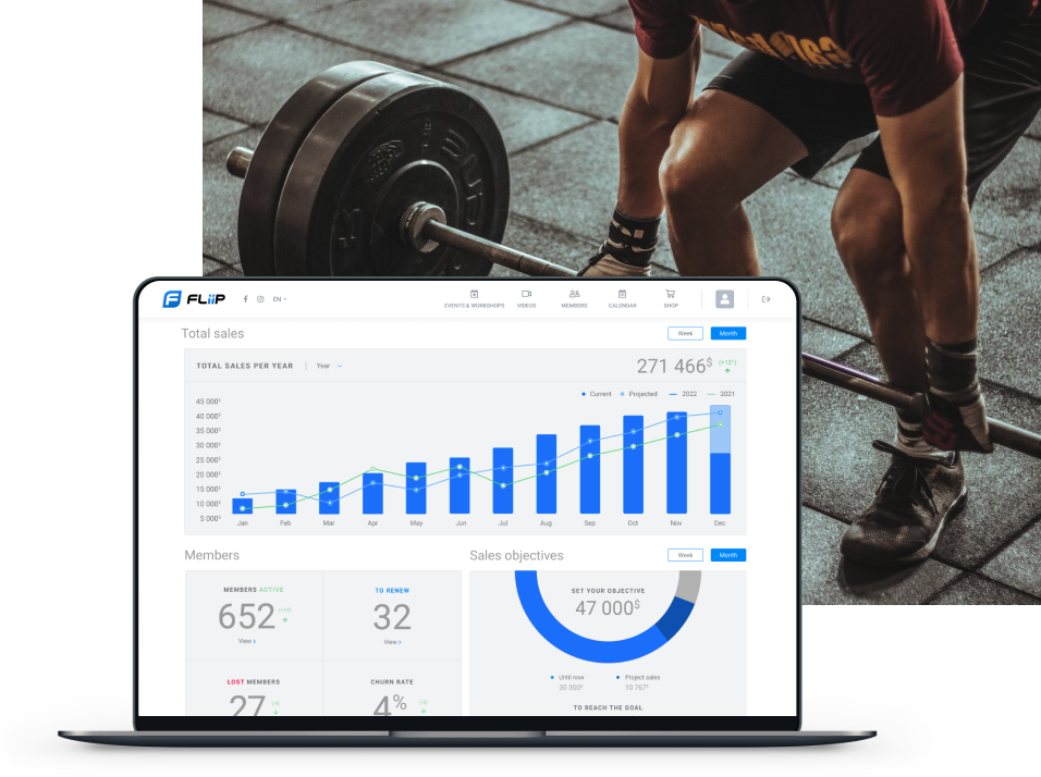 Dashboard & Report Insights_Members Activity_Gym Management Software_FLiiP